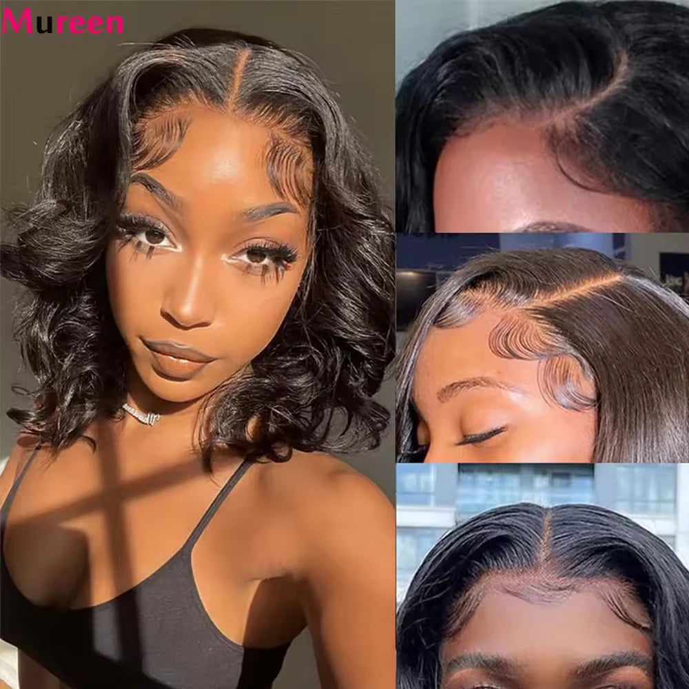 250% Density Bob Wig Body Wave Wear And Go Glueless Wigs For Women Ready To Wear Human Hair Wigs Pre Plucked Lace Wig Human Hair