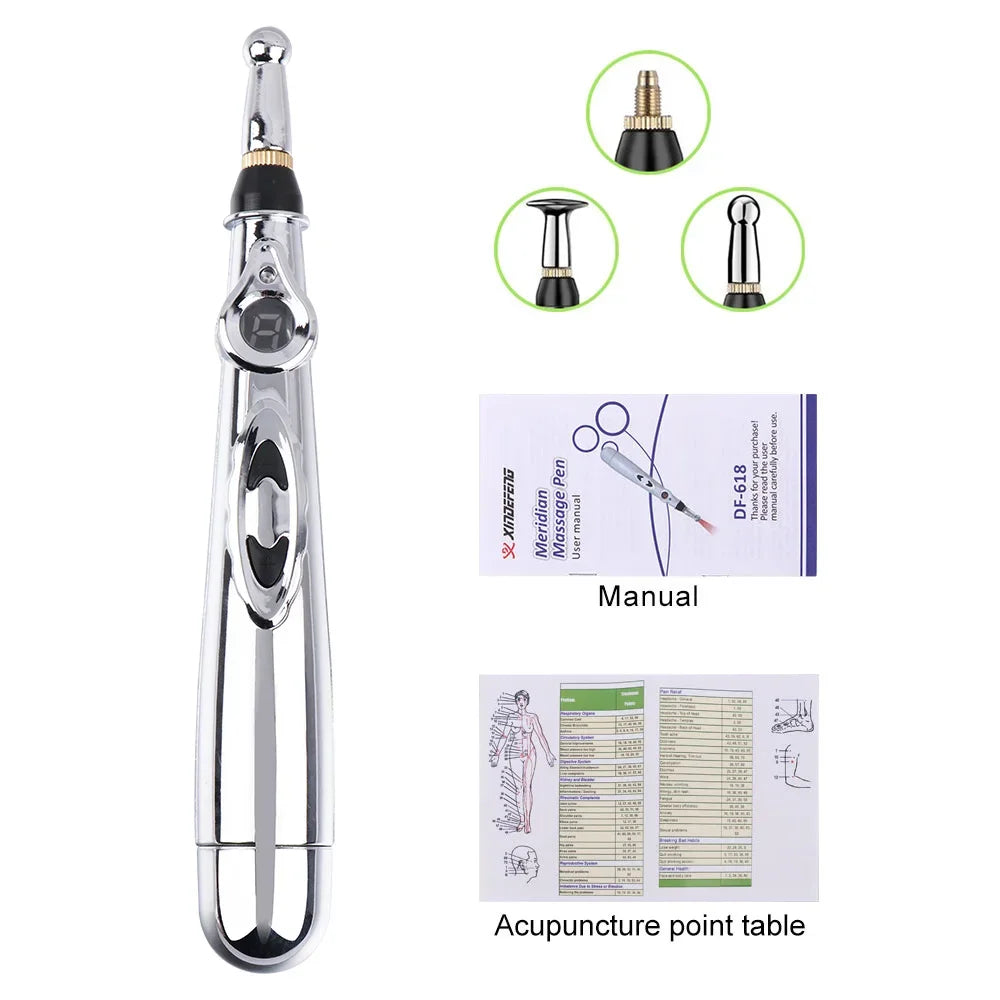 3/5-in-1 Massage Acupuncture Pen Electronic Acupuncture Point Pen Laser Meridian Energy Pulse Massage Pen MultiFunction Massager