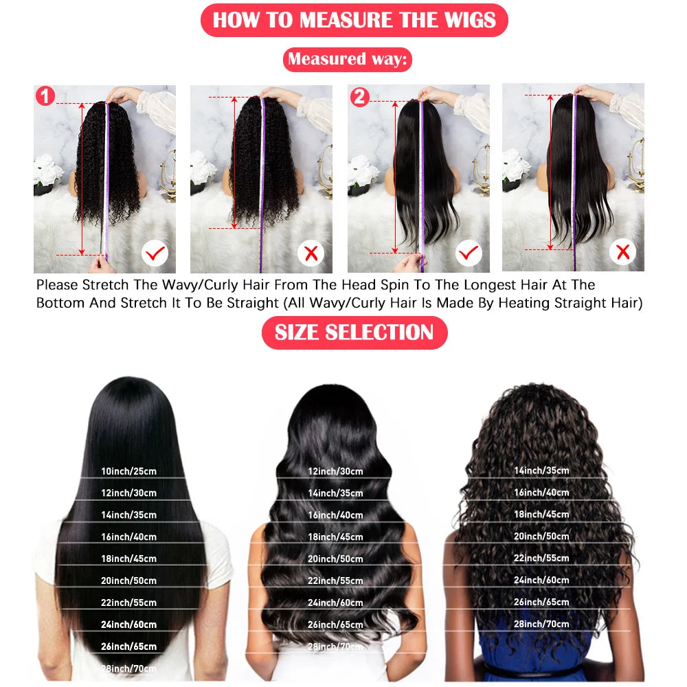 100% Human Hair 13x6 HD Deep Wave Lace Frontal Wigs 13x4 Water Curly 5x5 Glueless Lace Front Wig 30 40 Inch Closure Kinky WearGo