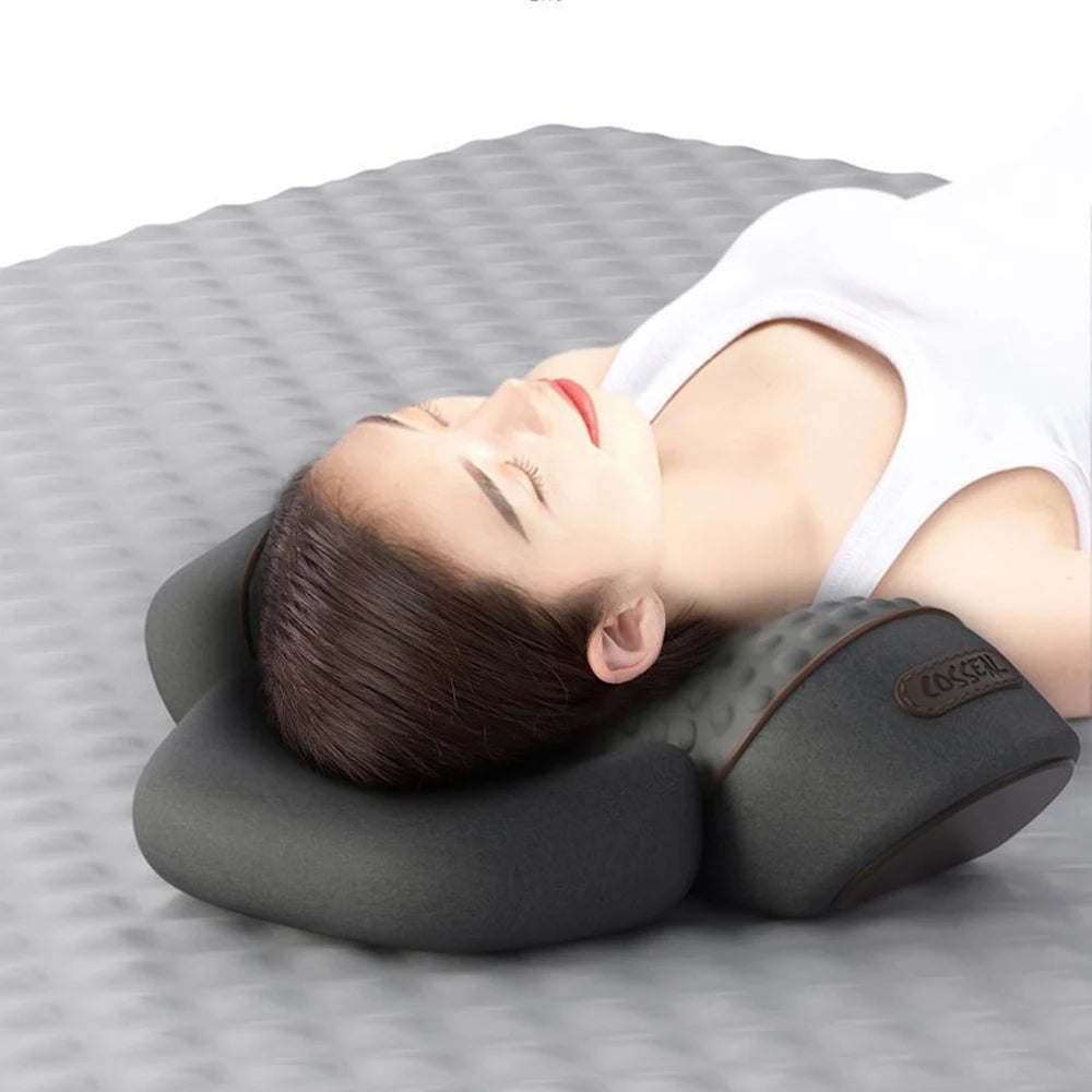 3 In 1 Neck Massager Pillow Electric Cervical Pillow Lifting Traction Relax Hot Compress Vibration Massage Neck Pain Relief