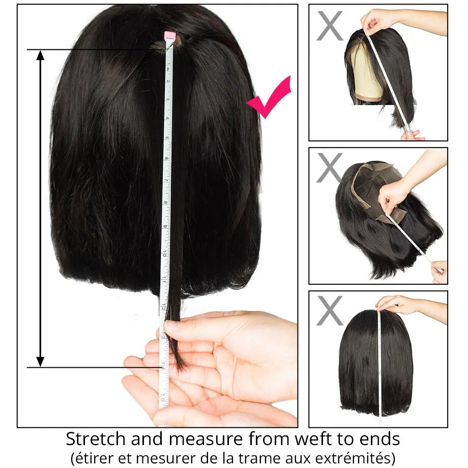 Glueless Human Hair Wigs Brazilian Straight Bob Wig 5x5 Pre Cut Lace Wigs For Women 13x4 Transparent Lace Front Human Hair Wigs