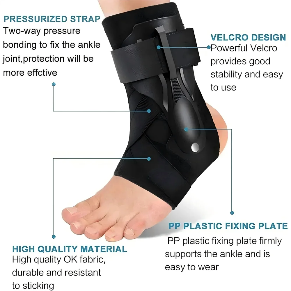 1/2PCS Ankle Brace for Sprained Ankle Support with Side Stabilizers for Men Women Ankle Splint Stabilizer Recovery Tendonitis