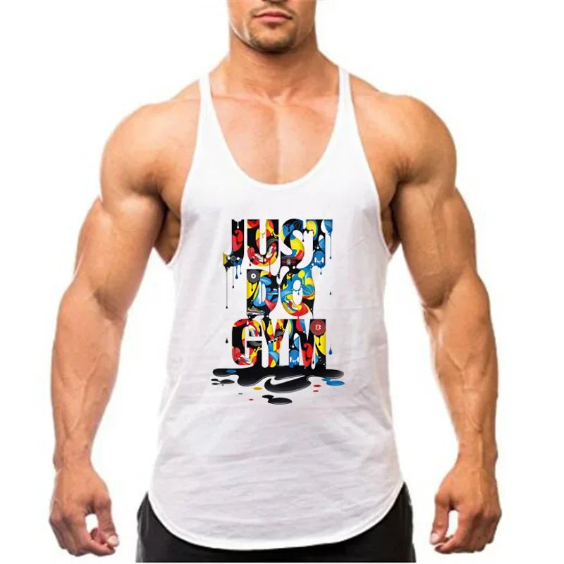 Men's Fashionable Summer Muscle Tank Top Gym Fitness Running Sports T-Shirt Thin Strap Cotton Athleticwear for Men