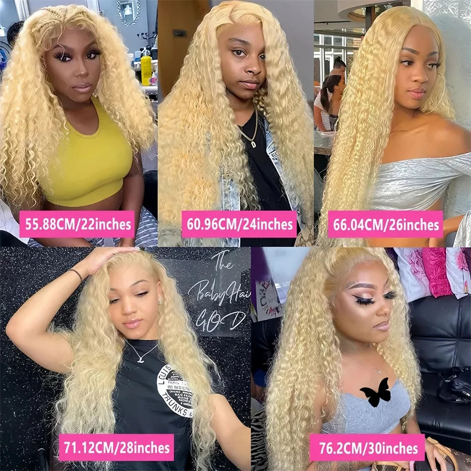 Blonde Wig Human Hair Deep Wave 13x6 Hd Lace Frontal Wig 250 Density Brazilian Front Wigs Pre Plucked 613 Curly Human Hair Wigs