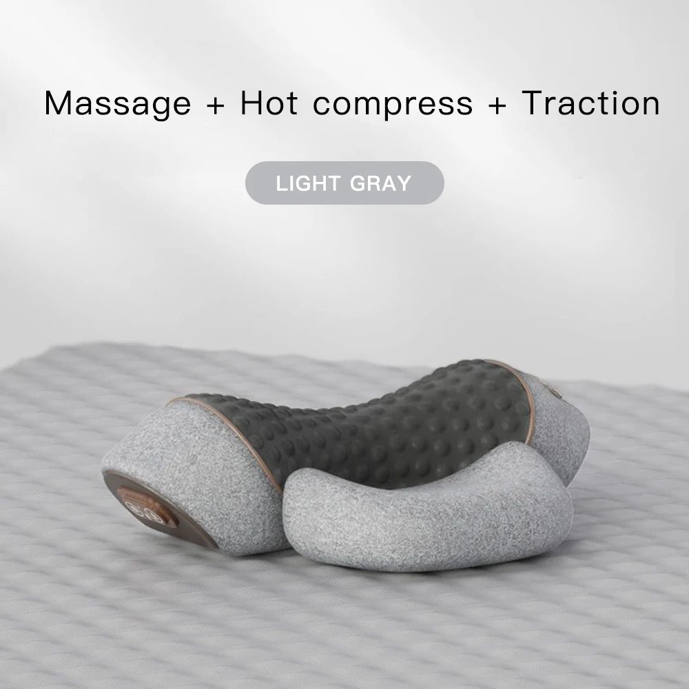 3 In 1 Neck Massager Pillow Electric Cervical Pillow Lifting Traction Relax Hot Compress Vibration Massage Neck Pain Relief