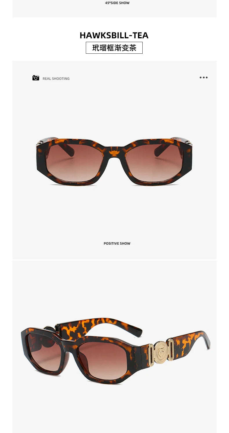 LONSY Fashion Square Sunglasses Woman Brand Design Black Gradient Sun Glasses Female Big Frame Retro Vintage Oculos De Sol UV400