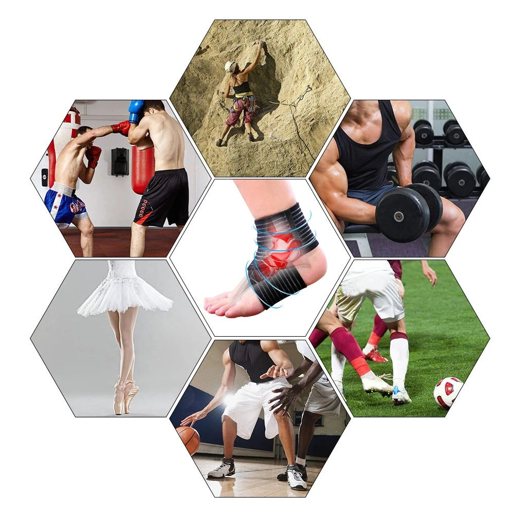 TIKE Elastic Breathable Wrap Ankle Support Brace Compression Knee Elbow Wrist Ankle Hand Support Wrap Gym Sports Bandage Strap