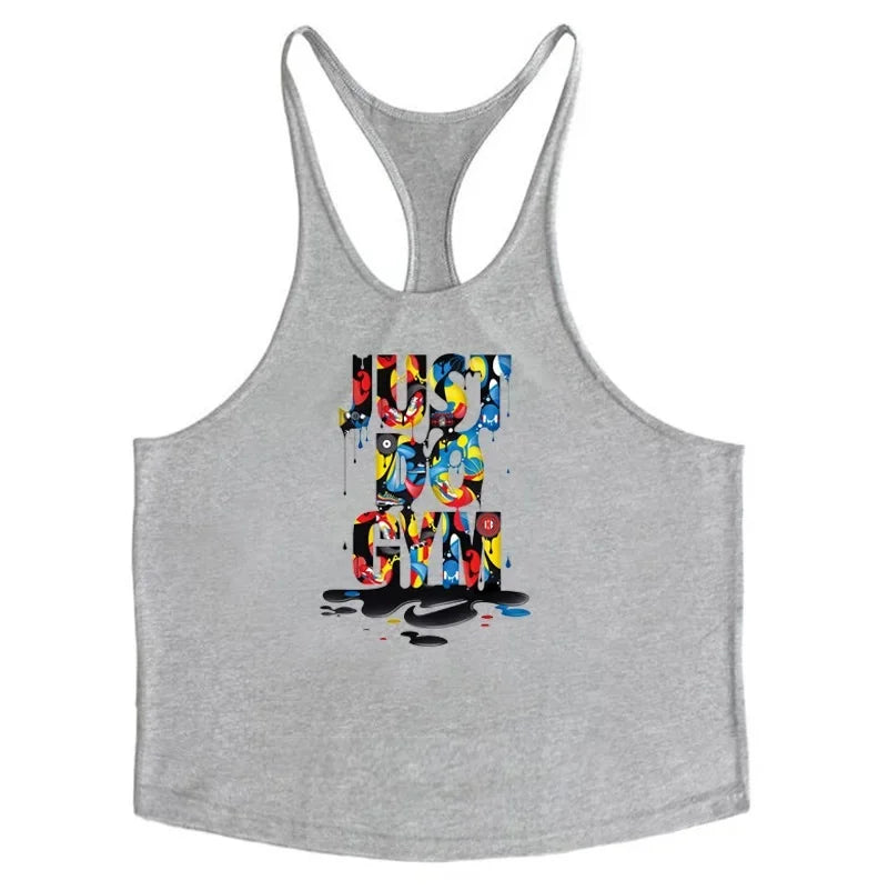 Men's Fashionable Summer Muscle Tank Top Gym Fitness Running Sports T-Shirt Thin Strap Cotton Athleticwear for Men