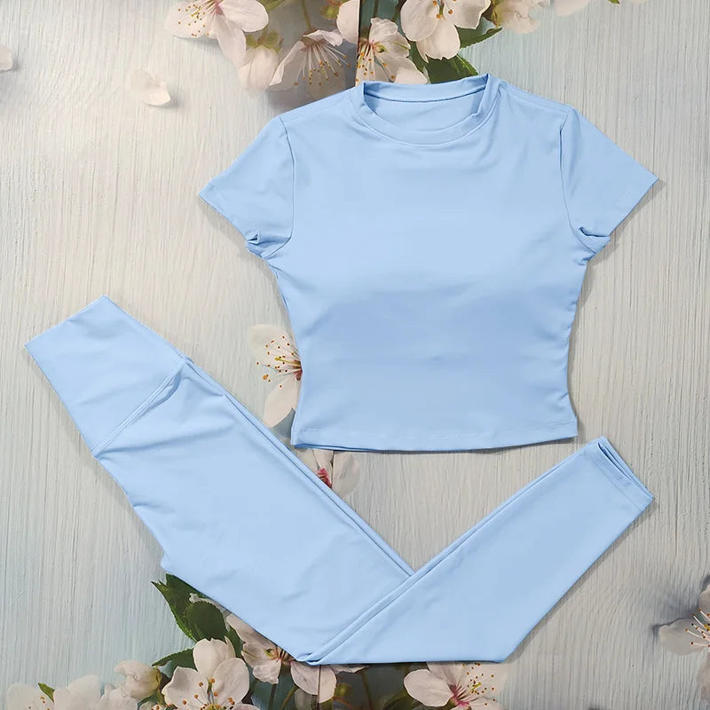 Nude Feel Fitness Suit Sports Set Women's Tracksuit Sexy Yoga Outfits Gym Sportswear Legging And Underwear Workout Clothes Woman