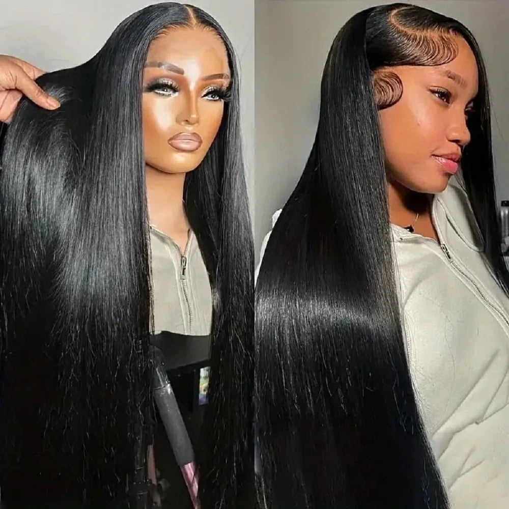 44 46 Long Inch 13x4 HD Lace Front Wig Brazilian Straight Human Hair Wig For Women 200 Density 13x6 Transparent Lace Frontal Wig