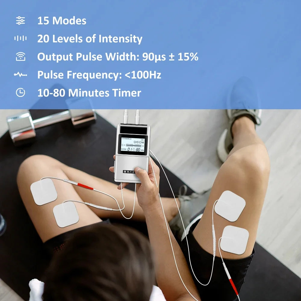 TENS Physiotherapy Pulse Back Neck Body Massager Machine Rechargeable EMS Massage Needle Therpy Muscle Stimulator Pain Relief