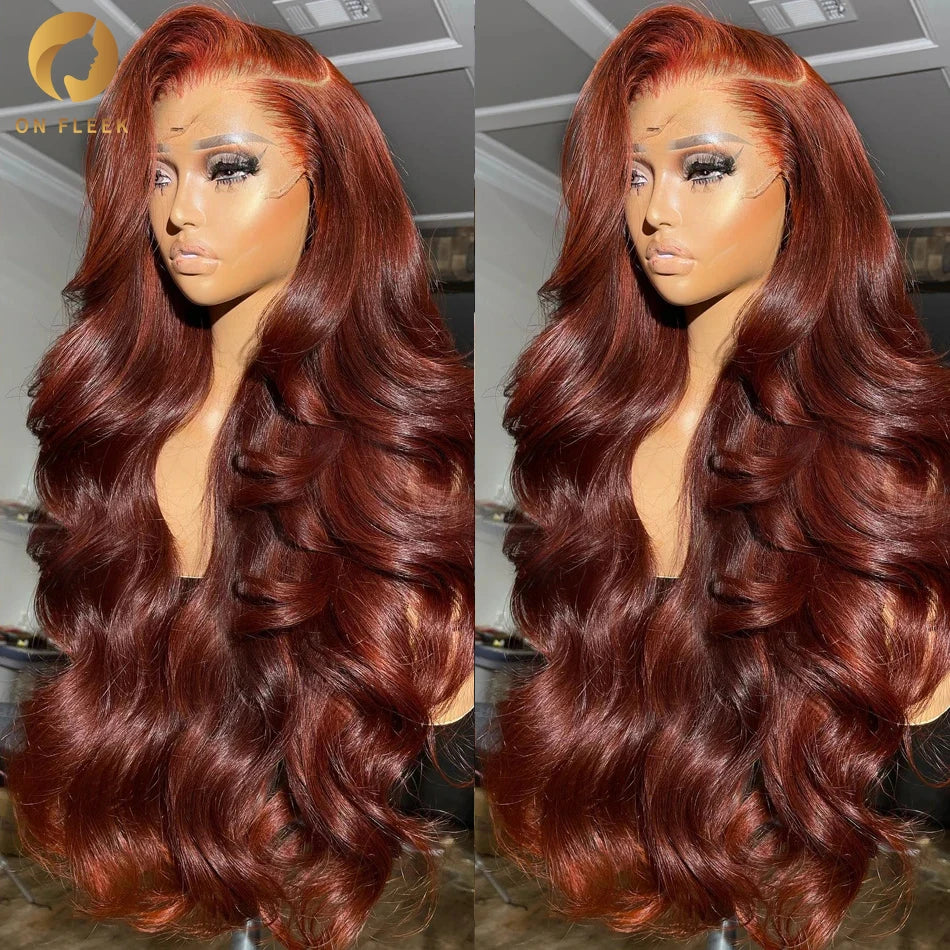 Reddish Brown 13x4 Body Wave Lace Frontal Wigs Human Hair 13x6 Hd Lace Frontal Wigs Human Hair Wigs Pre Plucked 4x4 Closure Wig
