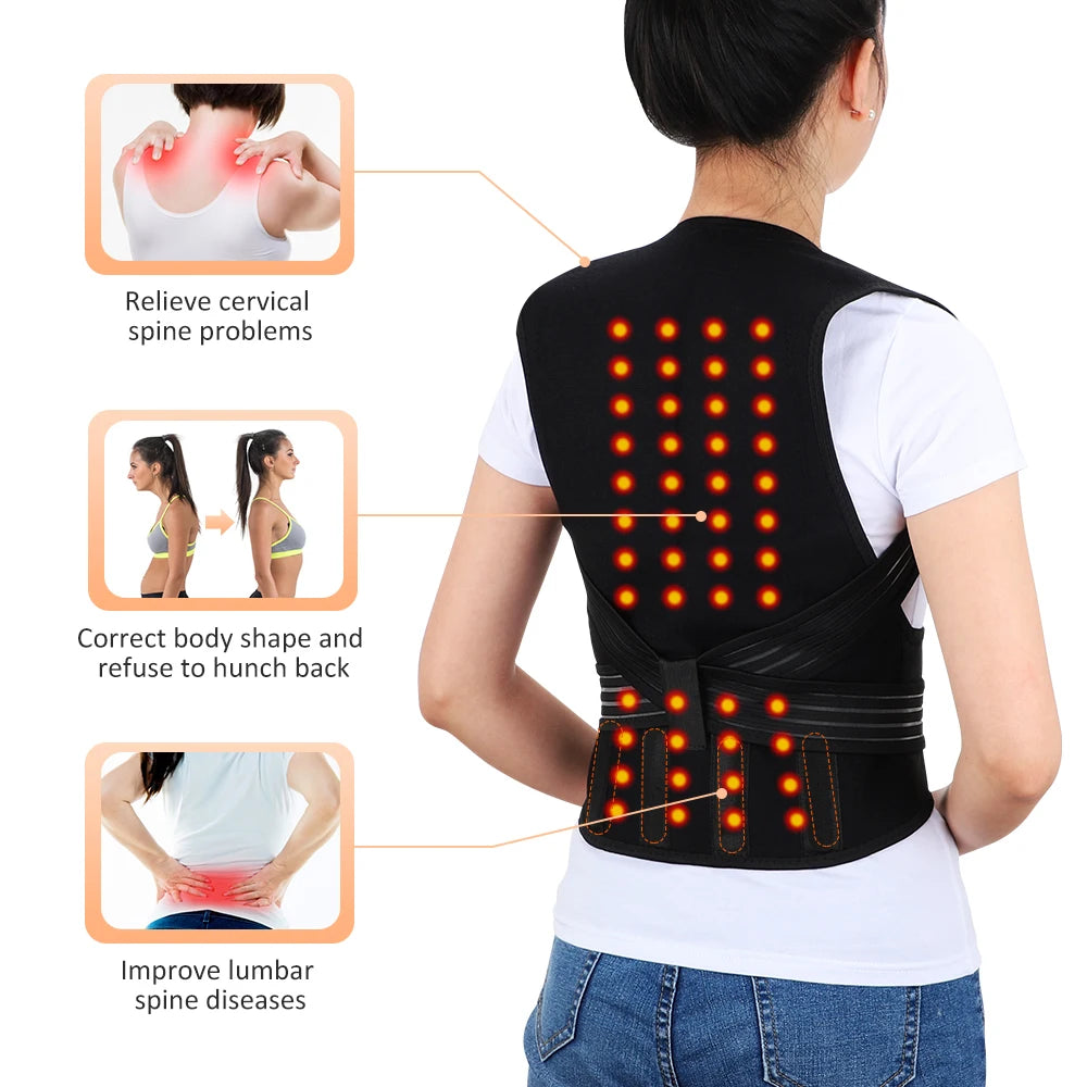Tourmaline Magnet Heated Vest Magnetic Self-Heating Thermal Clothing Waist Brace Lumbar Pad Corset Postrue Corrector Relief Pain