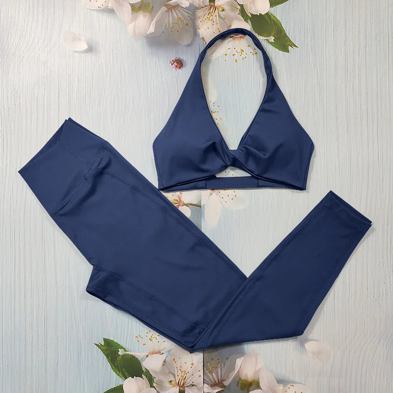 Nude Feel Fitness Suit Sports Set Women's Tracksuit Sexy Yoga Outfits Gym Sportswear Legging And Underwear Workout Clothes Woman