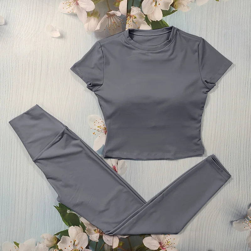 Nude Feel Fitness Suit Sports Set Women's Tracksuit Sexy Yoga Outfits Gym Sportswear Legging And Underwear Workout Clothes Woman