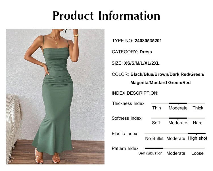 Mia Muse Women's Party Dresses Maxi Spaghetti Strap Elegant Slim Evening Wedding Guest Multi-Color Summer Milkmaid Dresses
