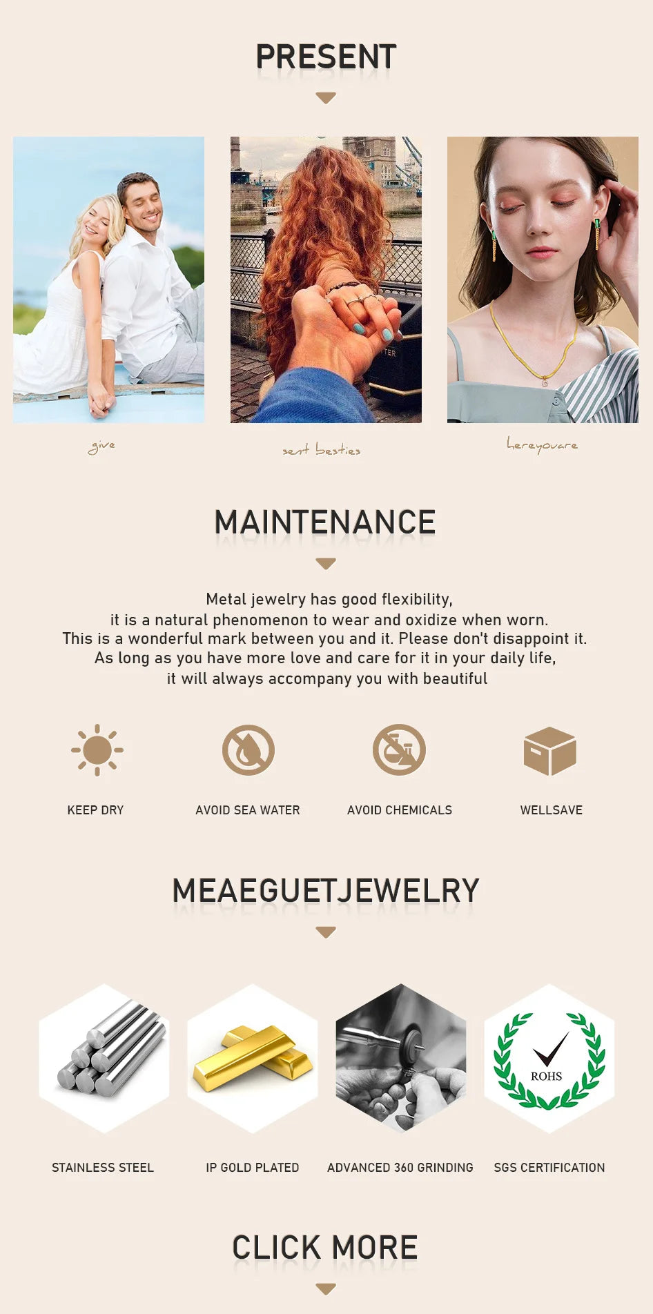 Waterproof Stainless Steel Chain Bracelets For Women , Gold Plated Fashion Stackable Link Bracelet Gifts