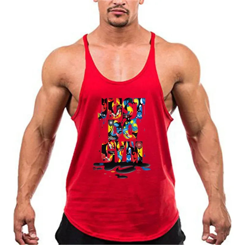 Men's Fashionable Summer Muscle Tank Top Gym Fitness Running Sports T-Shirt Thin Strap Cotton Athleticwear for Men