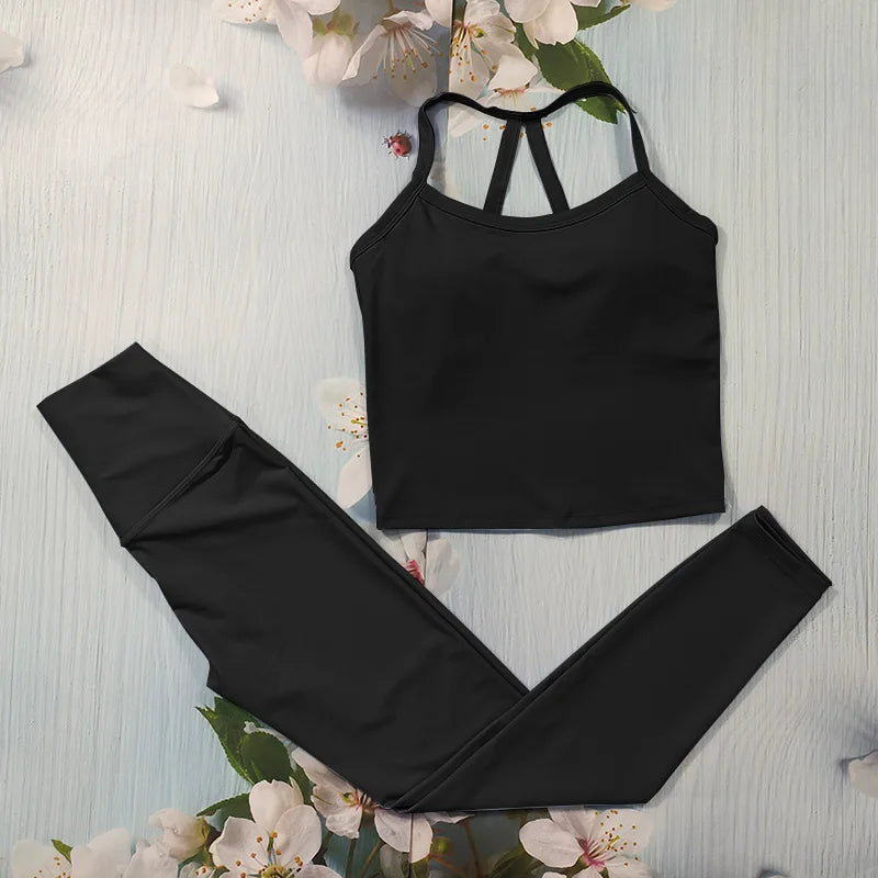 Nude Feel Fitness Suit Sports Set Women's Tracksuit Sexy Yoga Outfits Gym Sportswear Legging And Underwear Workout Clothes Woman