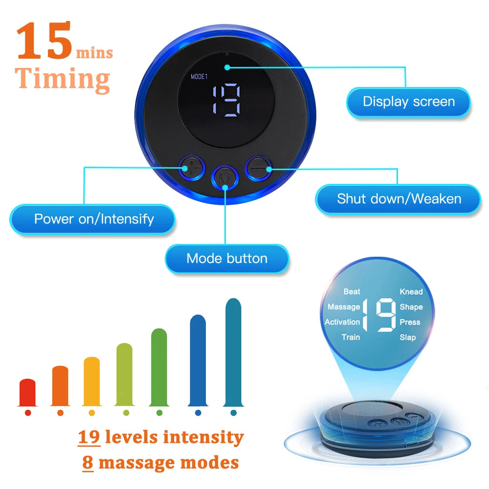 Neck Massager Mini Portable EMS Electric Cervical Massage Patch Pulse Body Muscle Stimulator Pads Relieve Fatigue Relax Tool