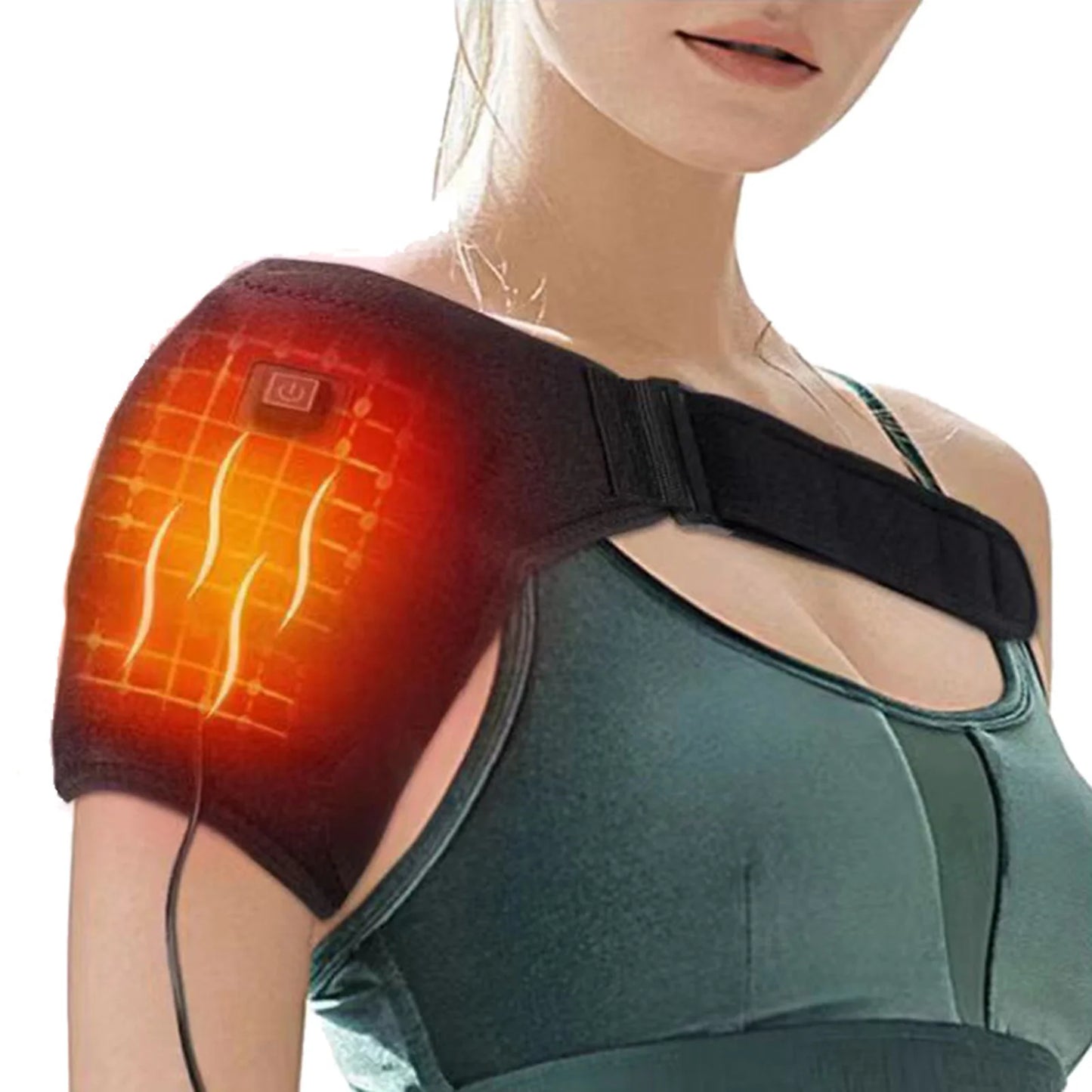 Usb Heated Shoulder Brace Rotator Cuff Support Pain Relief Adjustable Left/Right Shoulder Joint Pain Sports Protective Equipment