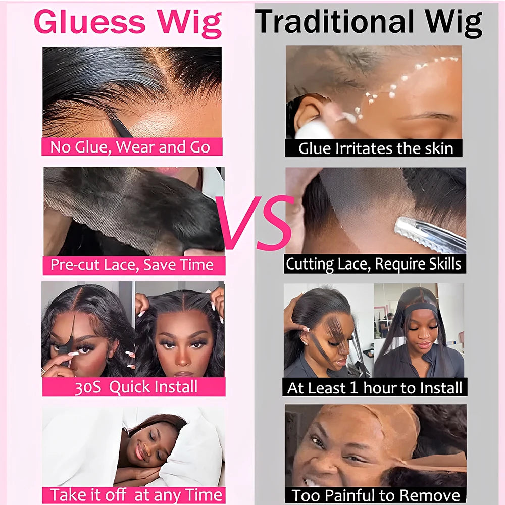 250% Density Bob Wig Body Wave Wear And Go Glueless Wigs For Women Ready To Wear Human Hair Wigs Pre Plucked Lace Wig Human Hair