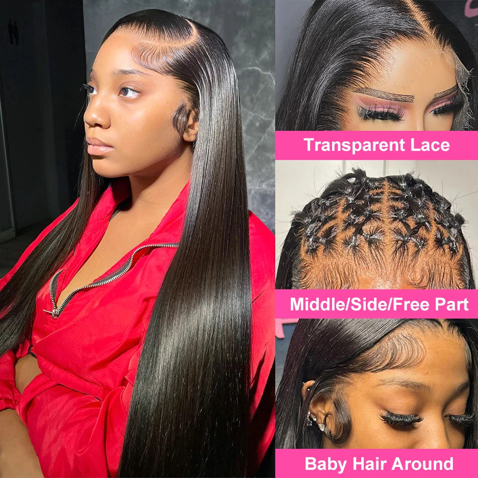 Rosabeauty 30 40 Inch Straight Human Hair Wigs Hd Lace Wig 13x6 Human Hair Bone Straight Lace Frontal Human Hair Wigs For Women