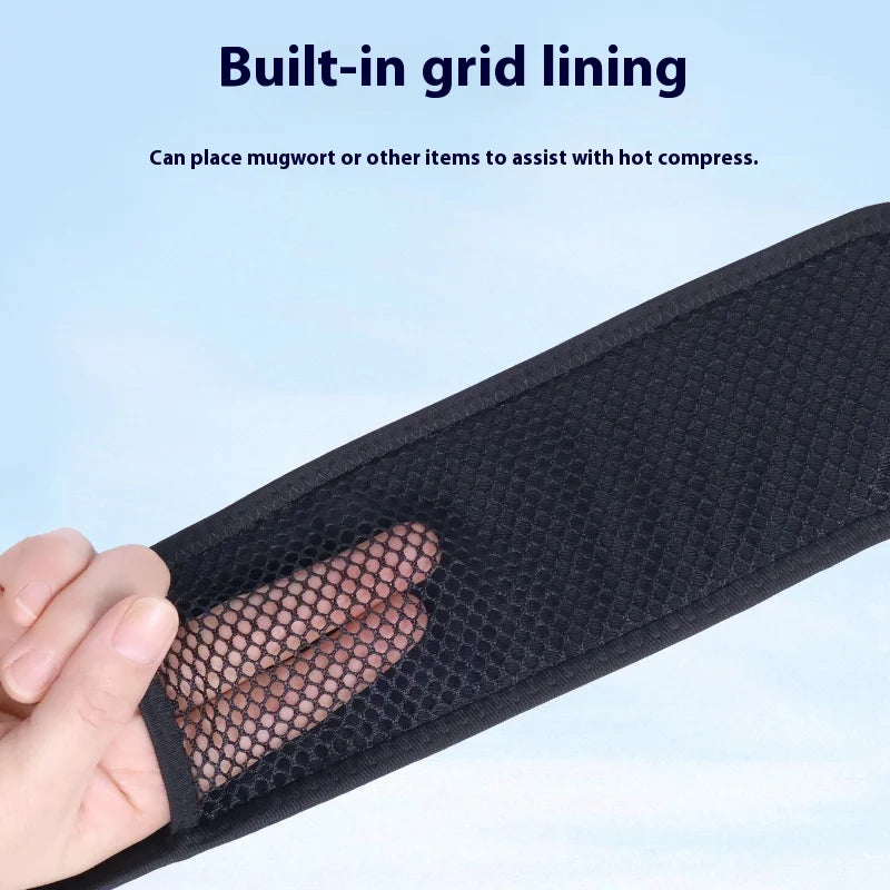 Electrically heated wrist brace with adjustable and breathable black strap for sports and hand joint protection tools