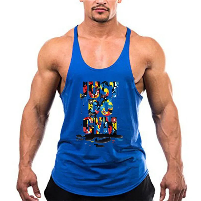 Men's Fashionable Summer Muscle Tank Top Gym Fitness Running Sports T-Shirt Thin Strap Cotton Athleticwear for Men