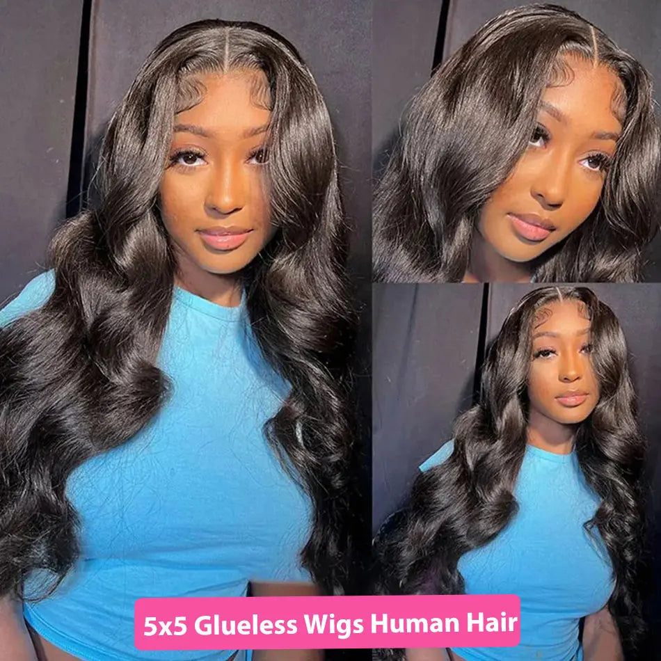 Body Wave Glueless Wig Human Hair Ready To Wear Pre Plucked Pre Cut 4x4 5x5 Hd Lace Closure Wig 30inch Body Wave Human Hair Wigs