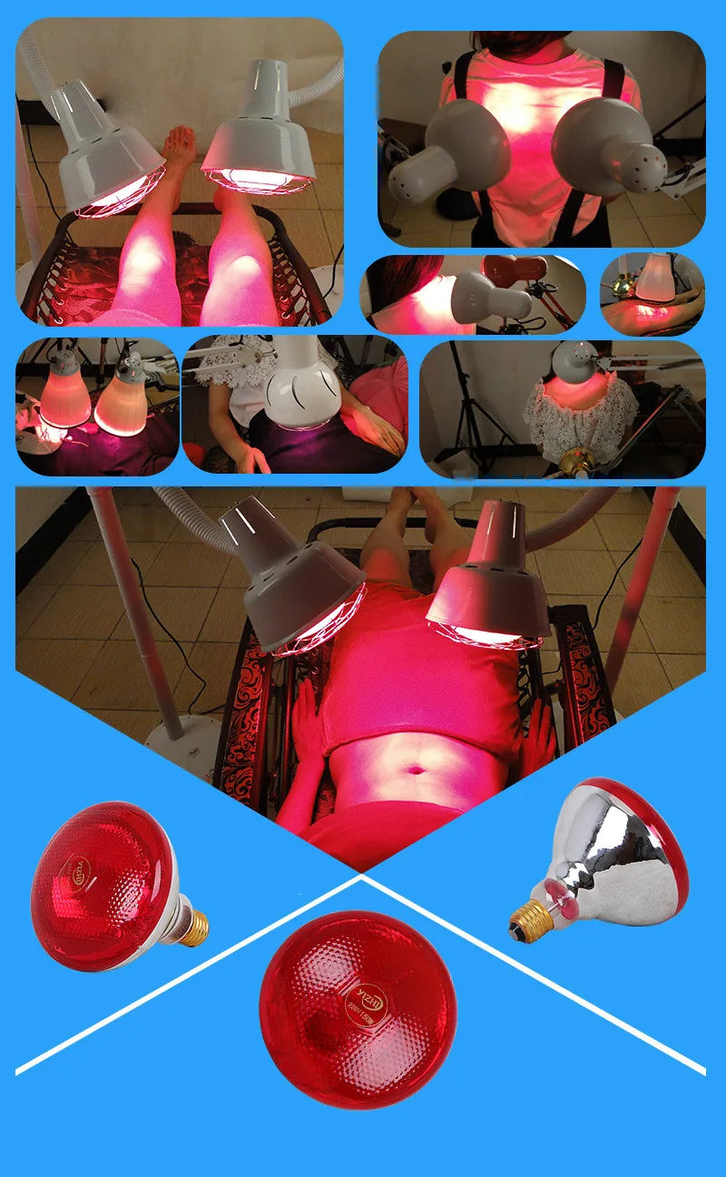 275W Infrared Physiotherapy Lamp Massage Therapy Red Bulb for Body Neck Ache Arthritis Muscle Heat Lamp Joint Pain Anti Aging