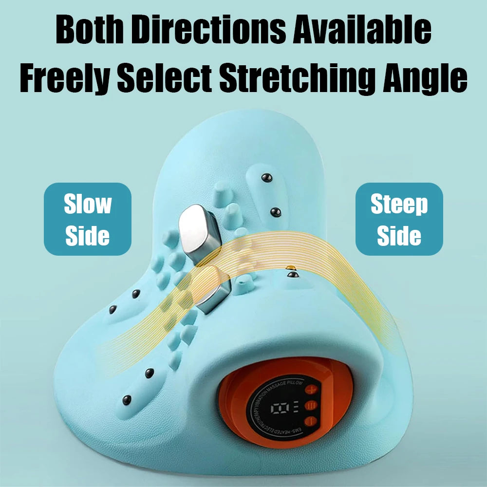Electric Cervical Massager Neck Stretcher Chiropractic Traction Head Acupoint Massage Pillow Shouder Body Massager