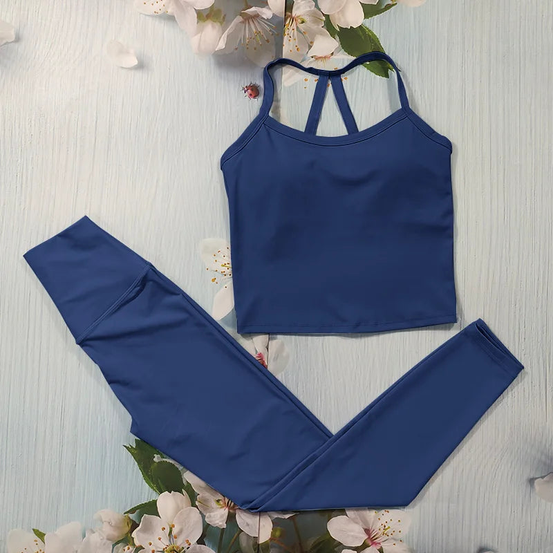 Nude Feel Fitness Suit Sports Set Women's Tracksuit Sexy Yoga Outfits Gym Sportswear Legging And Underwear Workout Clothes Woman