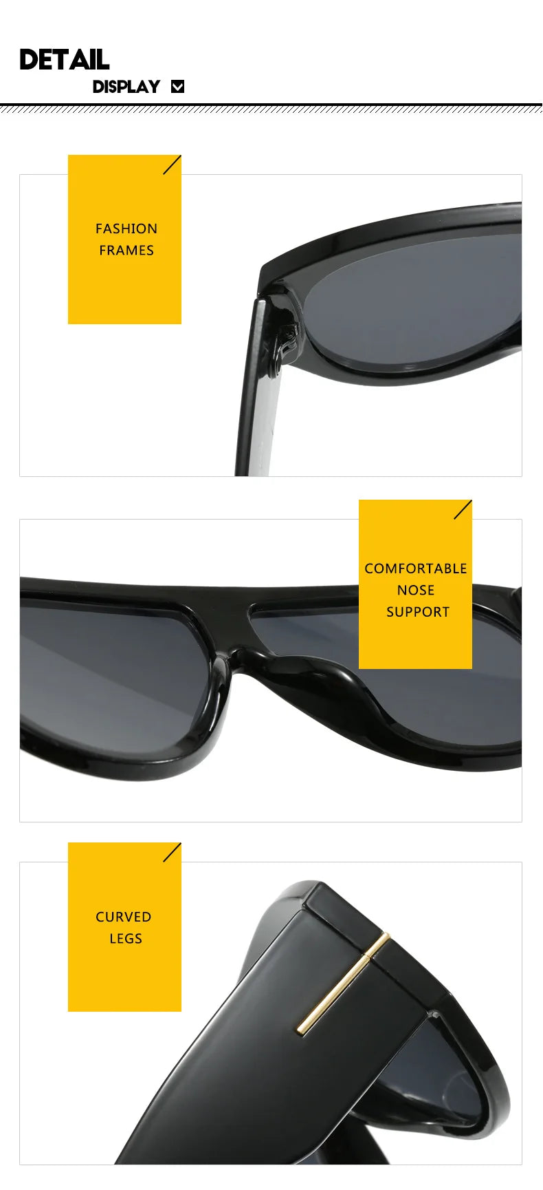 New Vintage Woman Oval Shape Sunglasses Large Frame  Sun Glasses Trendy Street Shoot Shades Eyewear UV400 Gafas De ol