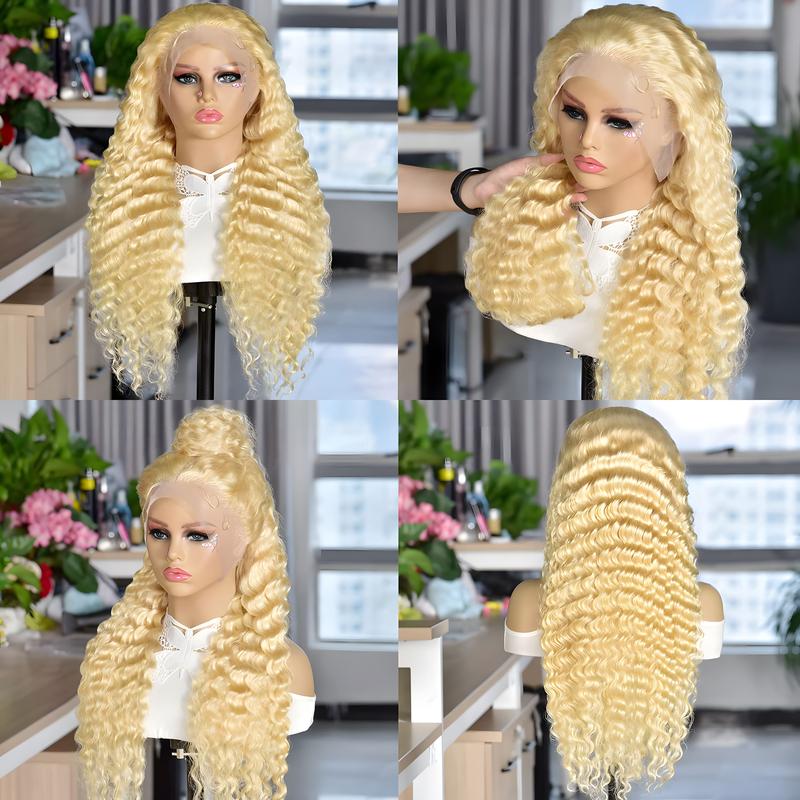 Blonde Wig Human Hair Deep Wave 13x6 Hd Lace Frontal Wig 250 Density Brazilian Front Wigs Pre Plucked 613 Curly Human Hair Wigs